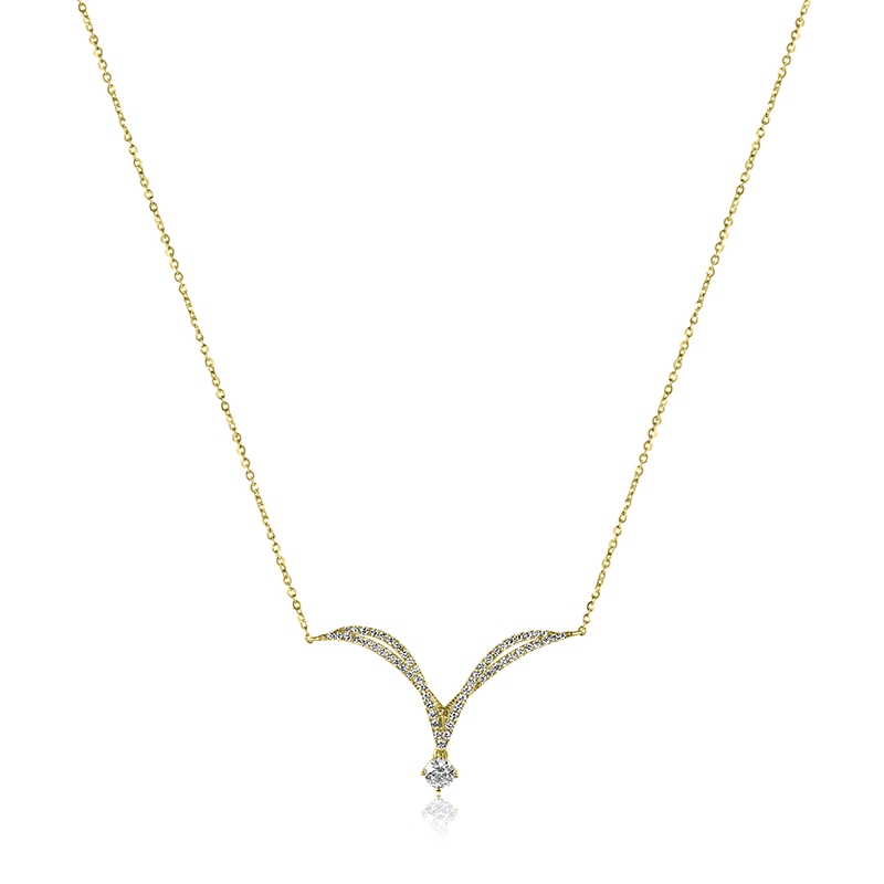 18K Yellow Gold Diamond Necklace